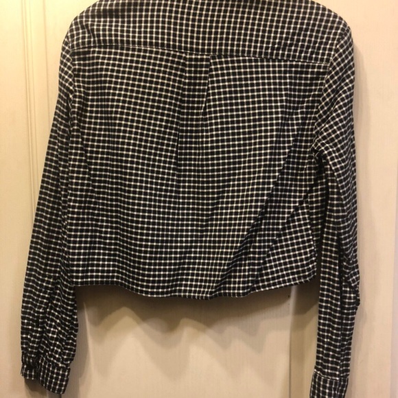 American Apparel Cropped Check Button-Up - Picture 4 of 4